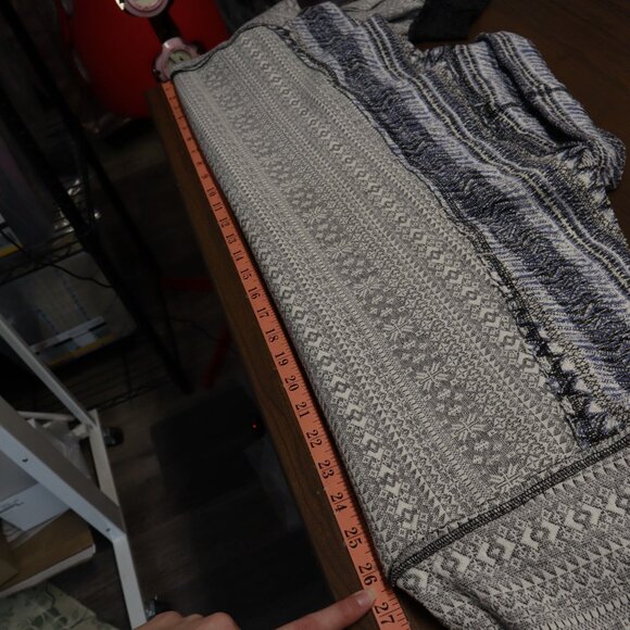 We The Free At The Lodge Fair Isle Sweater Womens S Gray Boho Casual Baggy Loose - Picture 10 of 16